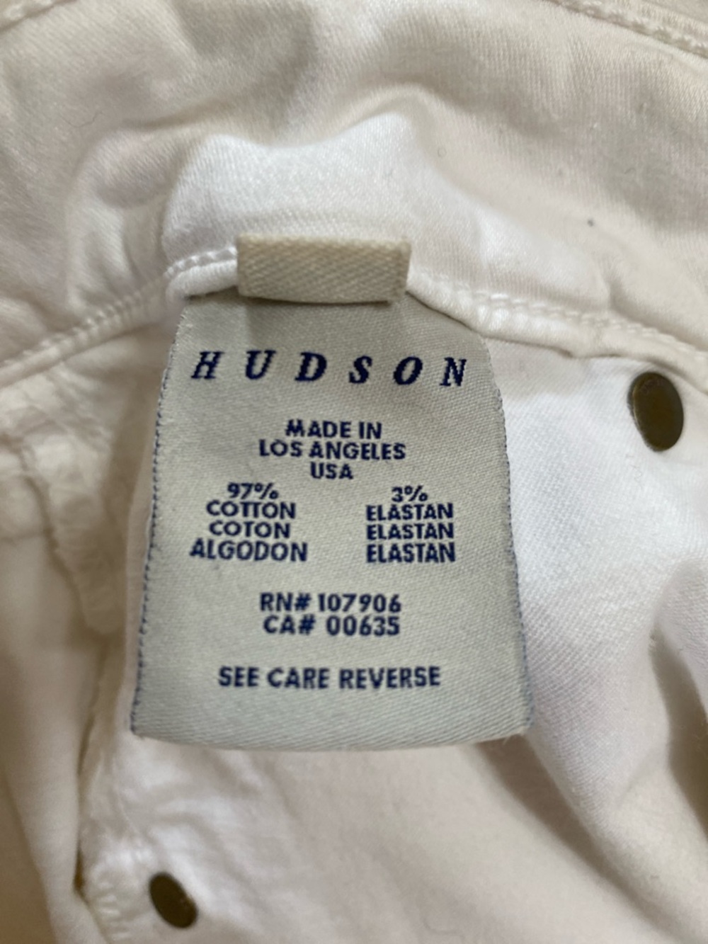 Hudson Jeans Women's 28/33” Straight-Leg White Denim Pants Flap Pockets Designer - Picture 12 of 13